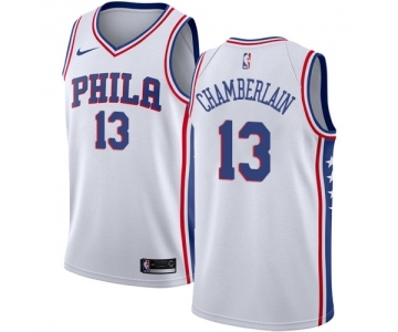 Men's Nike Philadelphia 76ers #13 Wilt Chamberlain Swingman White Home NBA Jersey - Association Edition