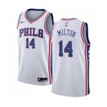 Men's Nike Philadelphia 76ers #14 Shake Milton Authentic White NBA Jersey - Association Edition