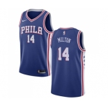 Men's Nike Philadelphia 76ers #14 Shake Milton Swingman Blue NBA Jersey - Icon Edition