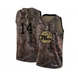 Men's Nike Philadelphia 76ers #14 Shake Milton Swingman Camo Realtree Collection NBA Jersey