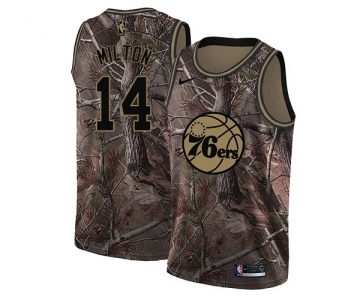 Men's Nike Philadelphia 76ers #14 Shake Milton Swingman Camo Realtree Collection NBA Jersey