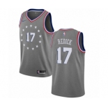 Men's Nike Philadelphia 76ers #17 JJ Redick Swingman Gray NBA Jersey - City Edition