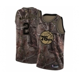 Men's Nike Philadelphia 76ers #2 Moses Malone Swingman Camo Realtree Collection NBA Jersey