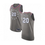 Men's Nike Philadelphia 76ers #20 Markelle Fultz Authentic Gray NBA Jersey - City Edition