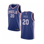 Men's Nike Philadelphia 76ers #20 Markelle Fultz Swingman Blue Road NBA Jersey - Icon Edition