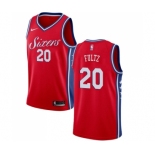 Men's Nike Philadelphia 76ers #20 Markelle Fultz Swingman Red Alternate NBA Jersey Statement Edition