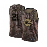 Men's Nike Philadelphia 76ers #21 Joel Embiid Swingman Camo Realtree Collection NBA Jersey