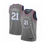 Men's Nike Philadelphia 76ers #21 Joel Embiid Swingman Gray NBA Jersey - City Edition