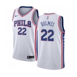 Men's Nike Philadelphia 76ers #22 Richaun Holmes Swingman White Home NBA Jersey - Association Edition