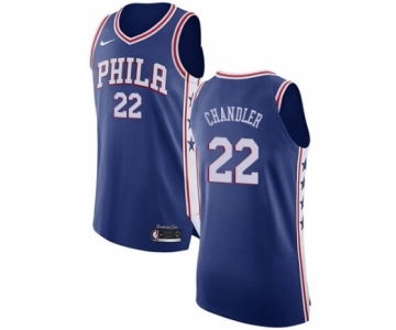 Men's Nike Philadelphia 76ers #22 Wilson Chandler Authentic Blue NBA Jersey - Icon Edition