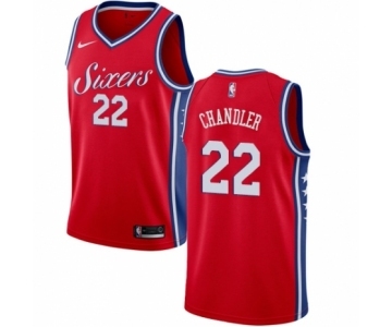 Men's Nike Philadelphia 76ers #22 Wilson Chandler Authentic Red NBA Jersey Statement Edition