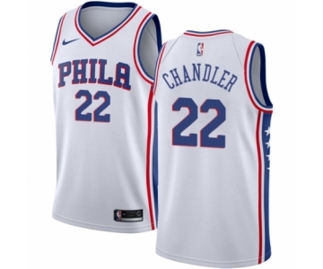 Men's Nike Philadelphia 76ers #22 Wilson Chandler Authentic White NBA Jersey - Association Edition