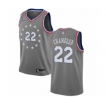 Men's Nike Philadelphia 76ers #22 Wilson Chandler Swingman Gray NBA Jersey - City Edition