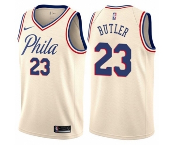 Men's Nike Philadelphia 76ers #23 Jimmy Butler Authentic Cream NBA Jersey - City Edition