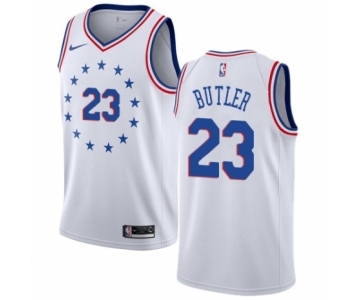 Men's Nike Philadelphia 76ers #23 Jimmy Butler White Swingman Jersey - Earned Edition