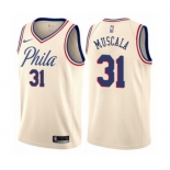 Men's Nike Philadelphia 76ers #31 Mike Muscala Authentic Cream NBA Jersey - City Edition