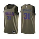 Men's Nike Philadelphia 76ers #31 Mike Muscala Swingman Green Salute to Service NBA Jersey