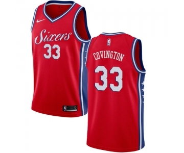 Men's Nike Philadelphia 76ers #33 Robert Covington Swingman Red Alternate NBA Jersey Statement Edition