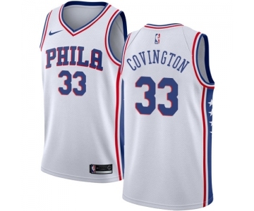 Men's Nike Philadelphia 76ers #33 Robert Covington Swingman White Home NBA Jersey - Association Edition