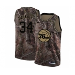 Men's Nike Philadelphia 76ers #34 Charles Barkley Swingman Camo Realtree Collection NBA Jersey