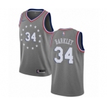 Men's Nike Philadelphia 76ers #34 Charles Barkley Swingman Gray NBA Jersey - City Edition