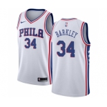 Men's Nike Philadelphia 76ers #34 Charles Barkley Swingman White Home NBA Jersey - Association Edition