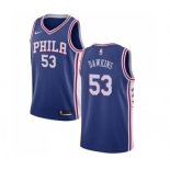 Men's Nike Philadelphia 76ers #53 Darryl Dawkins Swingman Blue Road NBA Jersey - Icon Edition