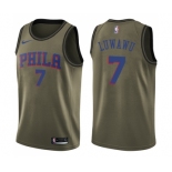 Men's Nike Philadelphia 76ers #7 Timothe Luwawu Swingman Green Salute to Service NBA Jersey