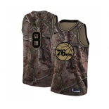 Men's Nike Philadelphia 76ers #8 Zhaire Smith Swingman Camo Realtree Collection NBA Jersey