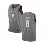 Men's Nike Philadelphia 76ers #8 Zhaire Smith Swingman Gray NBA Jersey - City Edition