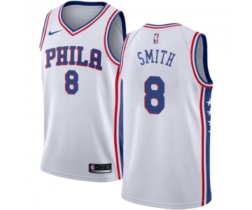 Men's Nike Philadelphia 76ers #8 Zhaire Smith Swingman White NBA Jersey - Association Edition