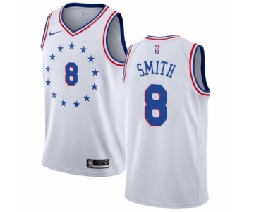 Men's Nike Philadelphia 76ers #8 Zhaire Smith White Swingman Jersey - Earned Edition