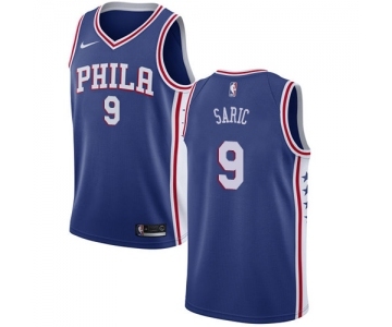 Men's Nike Philadelphia 76ers #9 Dario Saric Swingman Blue Road NBA Jersey - Icon Edition