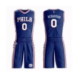 Men's Philadelphia 76ers #0 Josh Richardson Authentic Blue Basketball Suit Jersey - Icon Edition