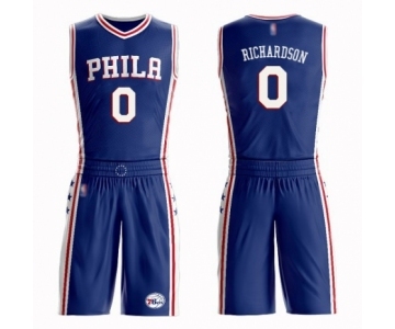 Men's Philadelphia 76ers #0 Josh Richardson Authentic Blue Basketball Suit Jersey - Icon Edition