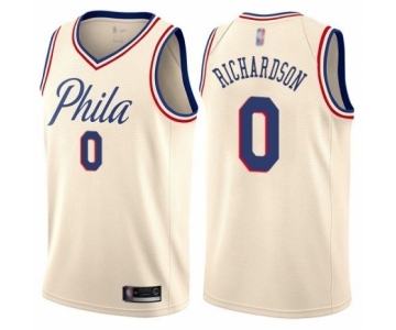 Men's Philadelphia 76ers #0 Josh Richardson Authentic Cream Basketball Jersey - City Edition