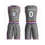 Men's Philadelphia 76ers #0 Josh Richardson Authentic Gray Basketball Suit Jersey - City Edition