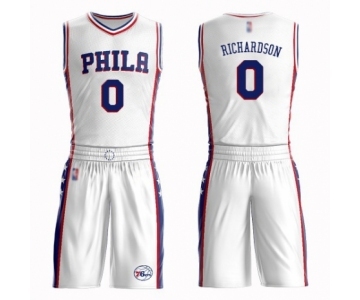 Men's Philadelphia 76ers #0 Josh Richardson Authentic White Basketball Suit Jersey - Association Edition