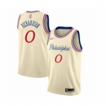 Men's Philadelphia 76ers #0 Josh Richardson Swingman Cream Basketball Jersey 2019-20 City Edition