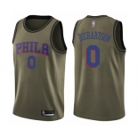 Men's Philadelphia 76ers #0 Josh Richardson Swingman Green Salute to Service Basketball Jersey