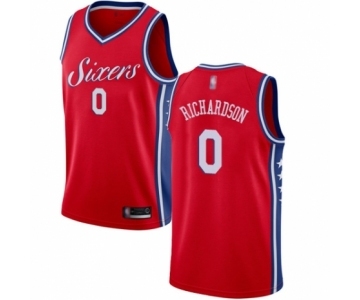 Men's Philadelphia 76ers #0 Josh Richardson Swingman Red Basketball Jersey Statement Edition