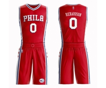 Men's Philadelphia 76ers #0 Josh Richardson Swingman Red Basketball Suit Jersey Statement Edition