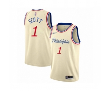 Men's Philadelphia 76ers #1 Mike Scott Swingman Cream Basketball Jersey 2019-20 City Edition