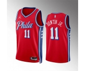 Men's Philadelphia 76ers #11 Jeff Dowtin Jr Red Statement Edition Stitched Jersey