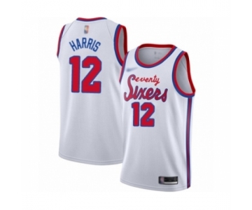 Men's Philadelphia 76ers #12 Tobias Harris Authentic White Hardwood Classics Basketball Jersey