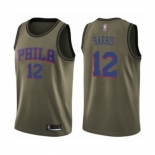 Men's Philadelphia 76ers #12 Tobias Harris Swingman Green Salute to Service Basketball Jersey