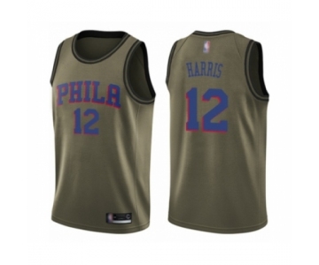 Men's Philadelphia 76ers #12 Tobias Harris Swingman Green Salute to Service Basketball Jersey