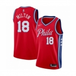 Men's Philadelphia 76ers #18 Shake Milton Authentic Red Finished Basketball Jersey - Statement Edition