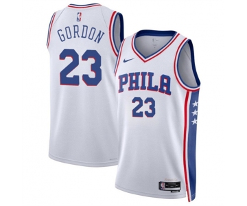 Men's Philadelphia 76ers #23 Eric Gordon White Association Edition Stitched Jersey