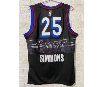 Men's Philadelphia 76ers #25 Ben Simmons Black Basketball Jersey 2020-2021 City Edition